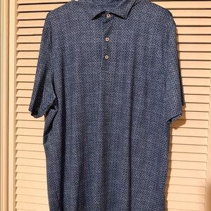 johnnie-O Blue Textured Polo Shirt